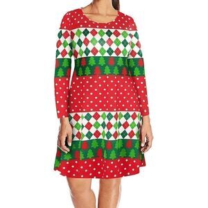 🎄 Plus Size Ugly Christmas Sweater Long Sleeve Skater Dress SIZE 1X NEW